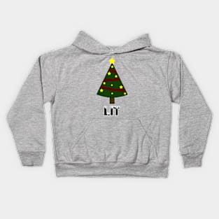 Lit Ugly Christmas Sweater Pun Tree Kids Hoodie